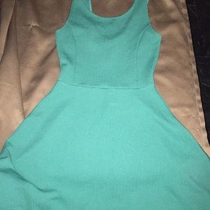 Green skater dress